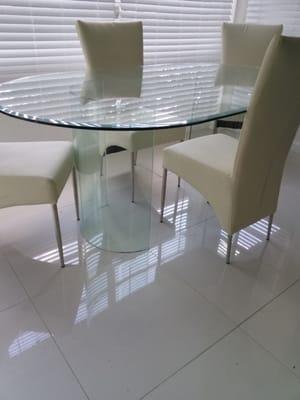 This glass top end table is looking for a new home I