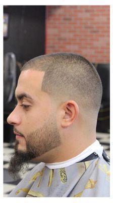 Germ the barber, with another fresh fade and beard shave.