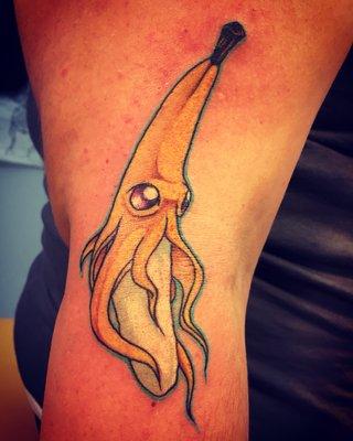 Banana squid tattoo