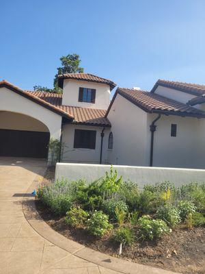 We just installed 6" Musket Brown Gutters, 4" Round Downspouts and Conductor Heads on this beautiful home.