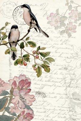 Spring Bird decoupage paper