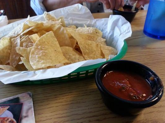 Complimentary chips and salsa