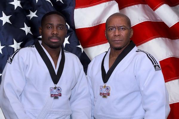 2014 USJA Winter Nationals! Left-Yannick Adjei Silver Medal Seniors Div. Right-Sensei Reginald Sutton Gold Medal Masters Div.