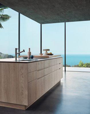 N_Elle wood veneer modern Italian Kitchen by Cesar Kitchens