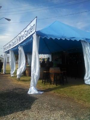 The shrimp corndogs, jazz, hand-crafted beer and wine are a nice change of pace here at the fair!