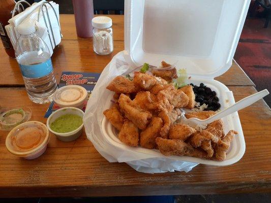 I'd already eaten half this plate before taking the photo. Lightest, tenderest, moist fish with not a bone in sight