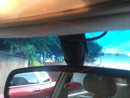 Rear view mirror damaged