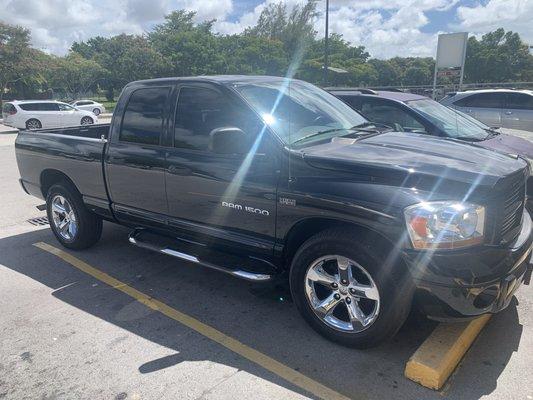 Had my truck painted and head lights polished to new condition. Great job guys