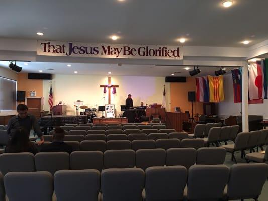 The worship center after church