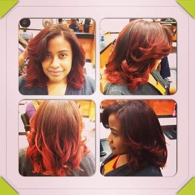 Red BALAYAGE done by Victoria