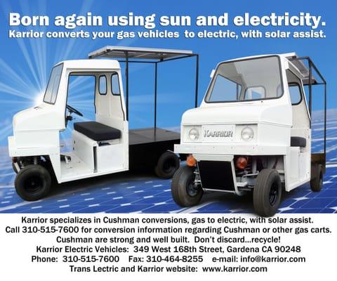 Karrior Gas vehicle conversion to electric and Solar