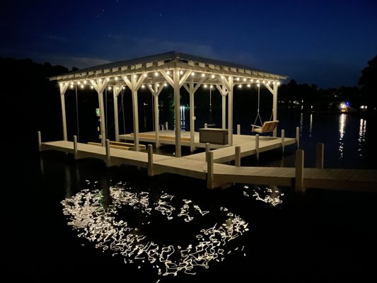 Boat dock lighting and electrical for your next lake gathering.