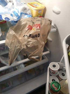 Wawa bag in our fridge