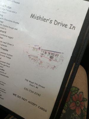 Front of menu