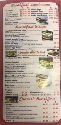 Ludlow menu