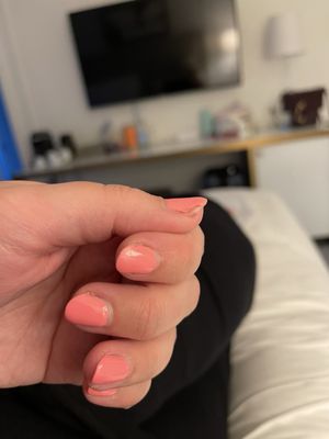 Chipped & peeling not even 3 days after I got them done.