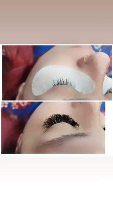 Before & after-Volume lashes