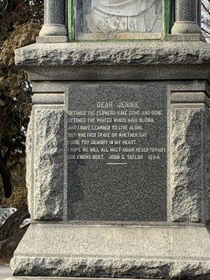 Poem below statue