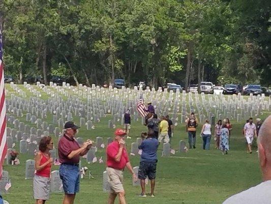 Honoring our veterans on Memorial Day at Bushnell Cemetery.