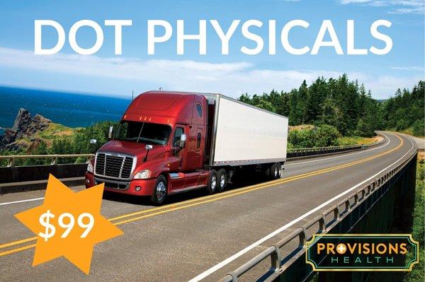 Same Day DOT Physicals $99