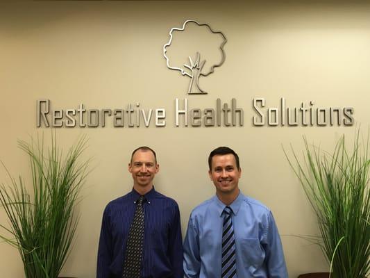 Dr. Warren (left) and Dr. Deglmann at our office in Edina.