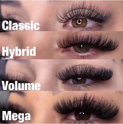 Lash extension styles