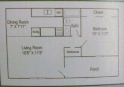 1 bedroom (flat) floorplan