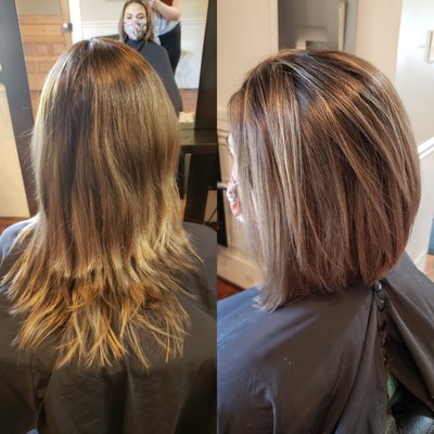 Corrective haircut and color done by Ally Markowski