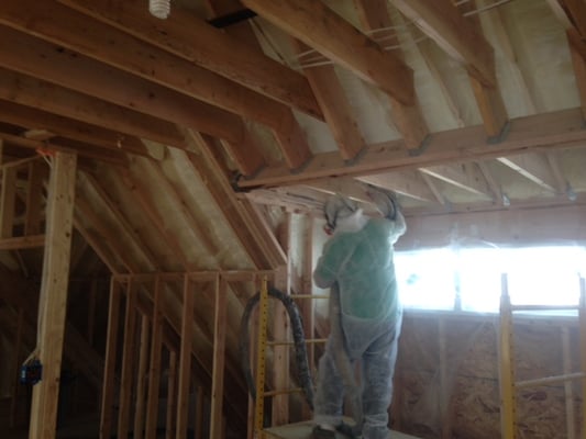 Spray foam insulation job