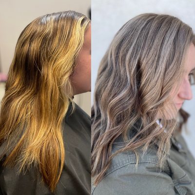 Before & after! Partial dimension with cool tones