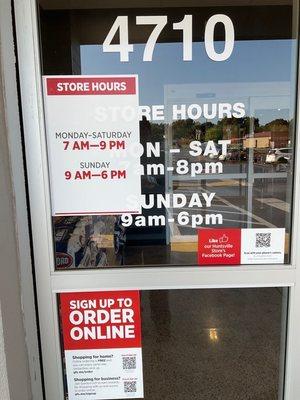 Store hours