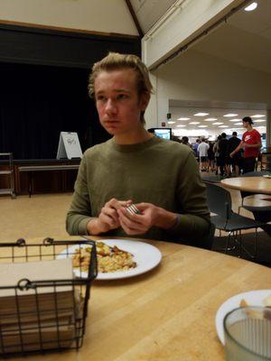 Gentleman James Deng enjoying rice