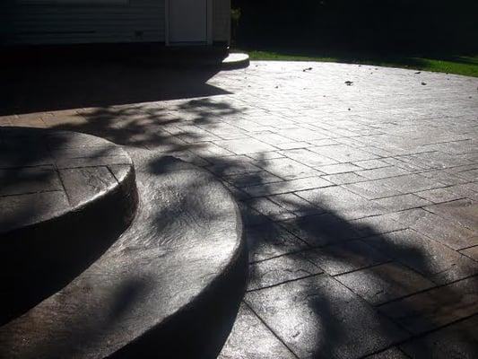 Stamped Concrete Patio with Steps