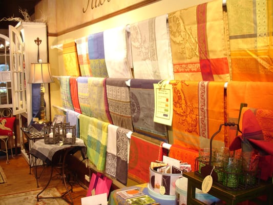 From Alsace Lorraine, France, huge selection of French jacquard table linens.