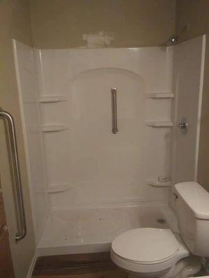 Removed tub and installed walk in shower