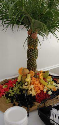 Exotic themed fresh fruit display created by professional catering team.