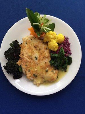 Chicken Piccata dish.