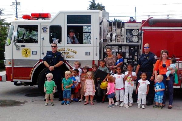 Lower Allen Fire Station visits us to teach us about fire safety.