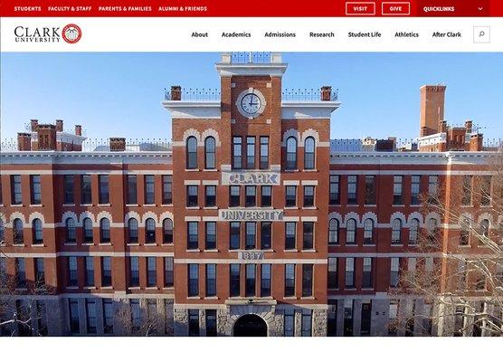 Website redesign for Clark University in Worcester, MA.