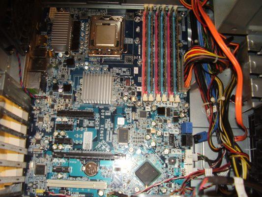 Inside a desktop computer