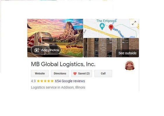 MB Global Logistics is rated as one of the most reliable and customer orientated carriers.