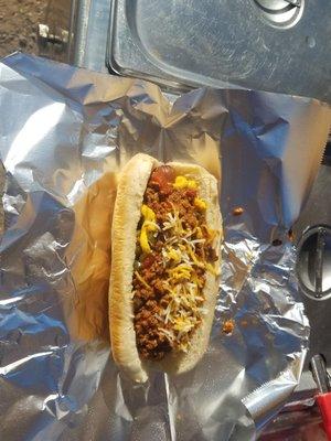 The Red Dawg Chili Dog!