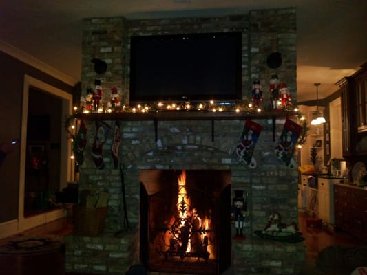 Custom Brick fireplace in a historic addition and renovation in Crosswicks NJ