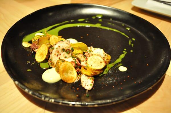 Grilled octopus, pickled carrot, fennel, and radish.