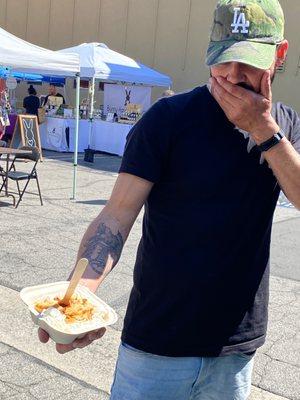 Guava bread pudding and my friend Rich