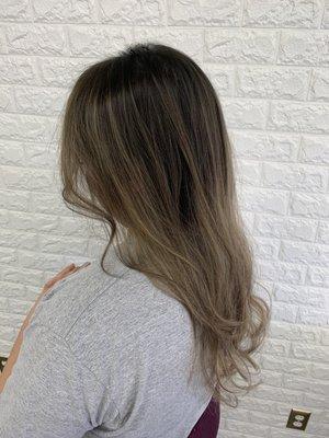 Beige Balayage on fine hair