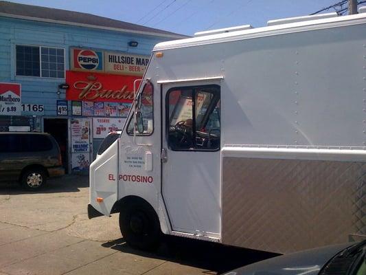 Taco truck at the blue store.