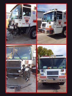 Collision Repair and Paint on this Mesa Fire Truck