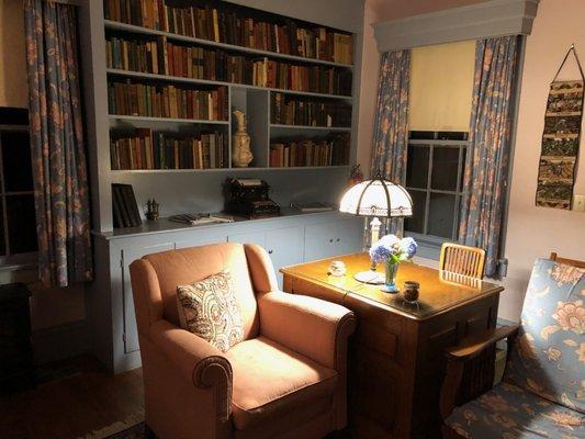 library guest room seating area