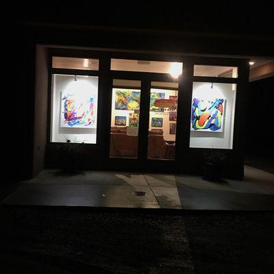 View of Gallery Exterior at night.